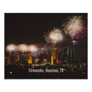 Pôster Fireworks, Houston, Texas