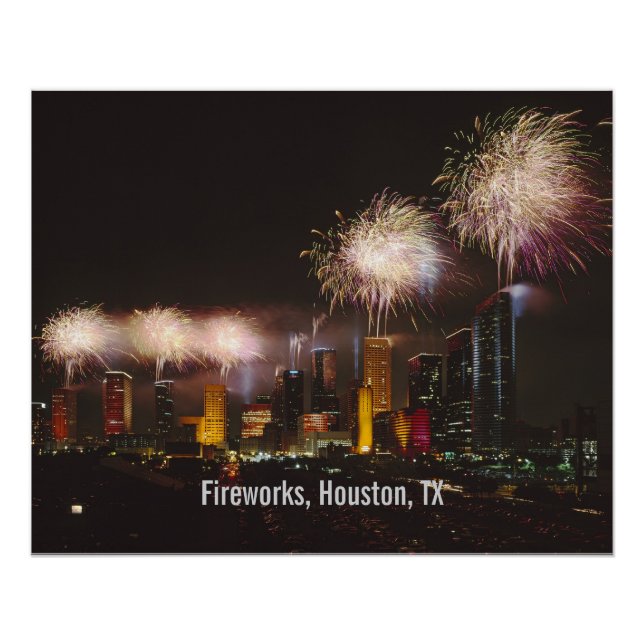 Pôster Fireworks, Houston, Texas (Frente)