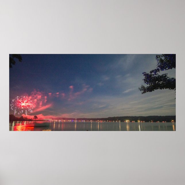 Poster Fireworks sobre Atwood Lake, Ohio (Frente)