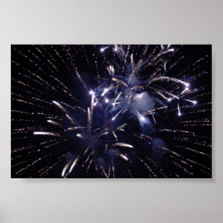 Poster Fireworks Verdadeiro Azul
