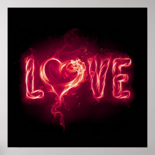 Poster Firey Love - Vermelho