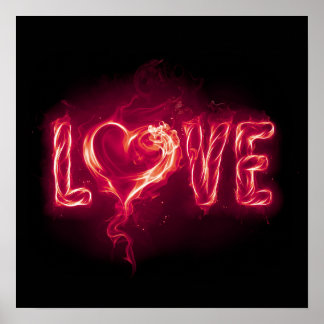 Poster Firey Love - Vermelho