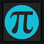 Poster First 10,000 digits of Pi, blue on black<br><div class="desc">This design features the first 10, 000 digits of the famous number and mathematical symbol, Pi. The numbers are written in white, over a black background. The Pi symbol is placed inside a blue circle. This is very important and symbolic, since Pi is derived from the division of a circle's...</div>