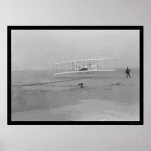 Poster First Airplane Flight, Kitty Hawk 1903