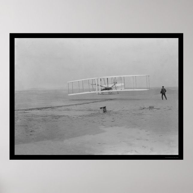 Poster First Airplane Flight, Kitty Hawk 1903 (Frente)