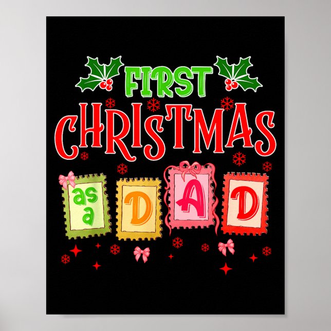 Poster First Christmas As A Dad 2025 Coquette Bow Matchin (Frente)