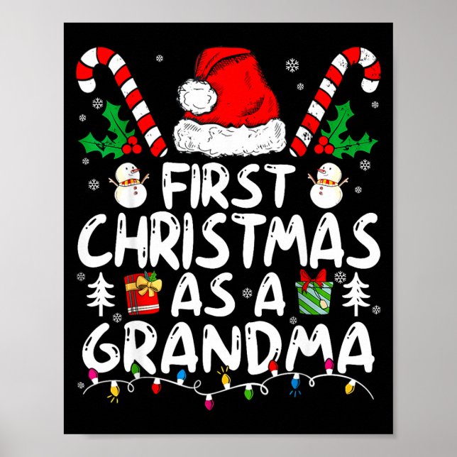Poster First Christmas As A Grandma New Grandma  (Frente)