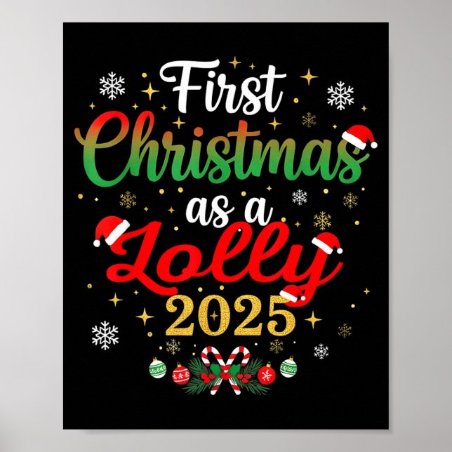 Poster First Christmas As A Lolly 2025 New Mommy Xmas  (Frente)
