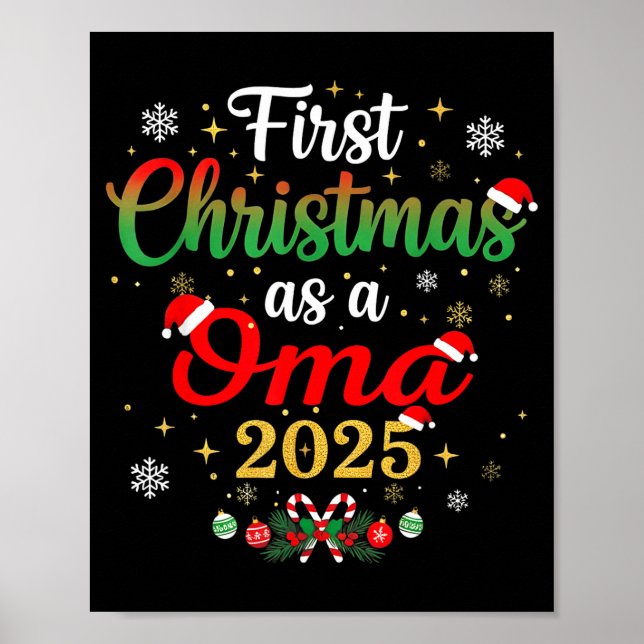 Poster First Christmas As A Oma 2025 New Mommy Xmas  (Frente)