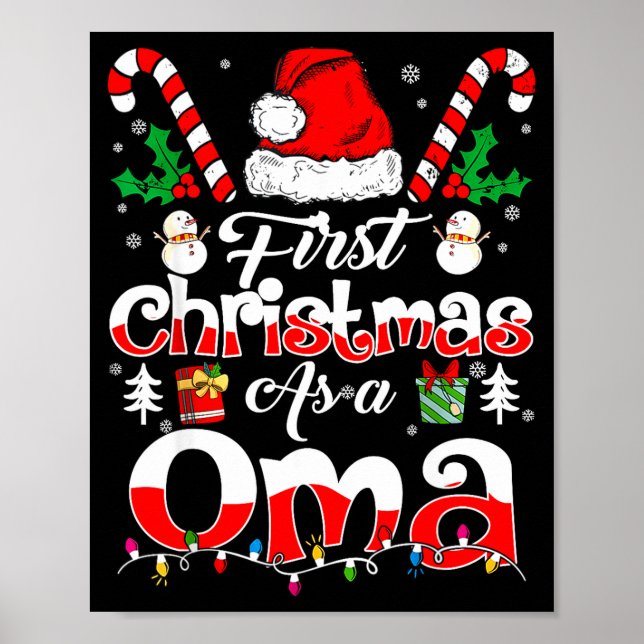 Poster First Christmas As A Oma Family Matching  (Frente)