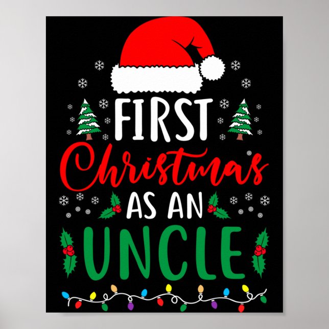 Poster First Christmas As An Uncle New Parents Xmas Match (Frente)