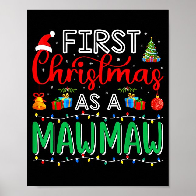Poster First Christmas As Mawmaw Family Matching New Mawm (Frente)