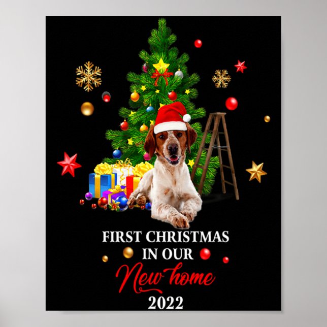 Poster First Christmas In Our New Home Xmas Beagle Dog T  (Frente)
