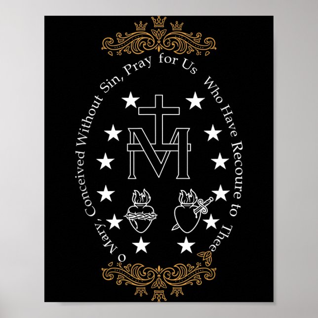 Poster First Communion Catholic O Mary For Boy Girl Kids  (Frente)