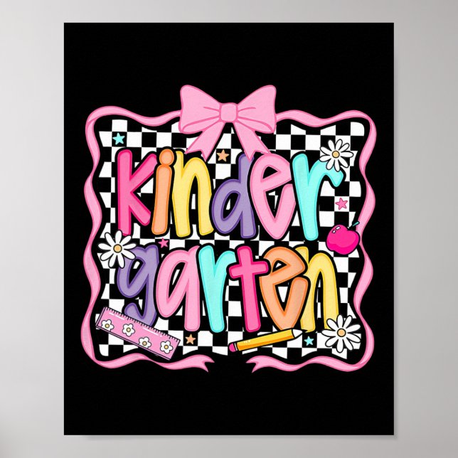 Poster First Day Of Kindergarten Floral Bundle For Teache (Frente)