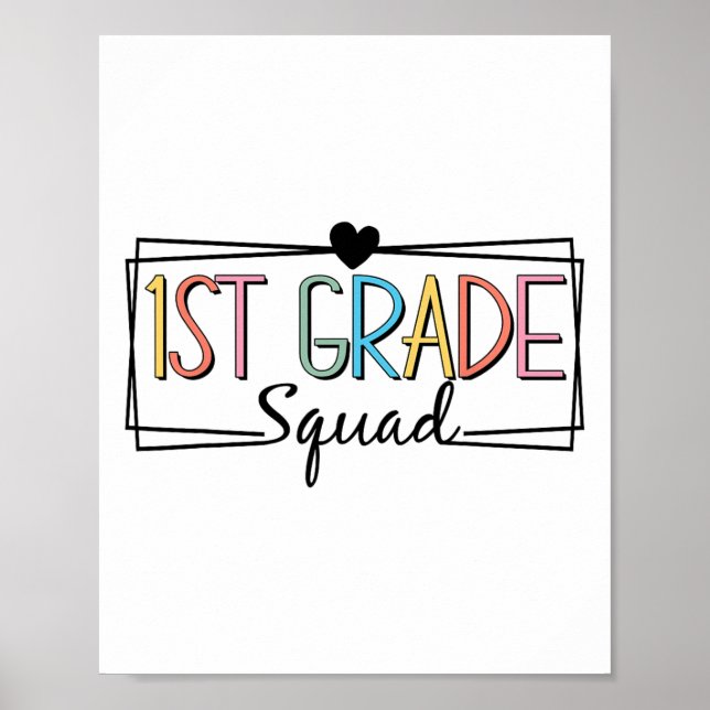 Poster First Grade Squad Teachers Kids 1st Grade Ck To Sc (Frente)