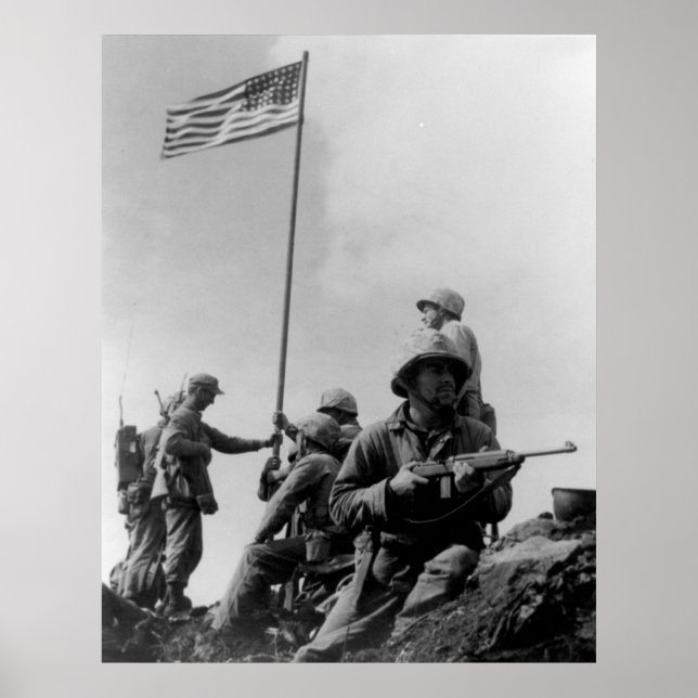 Poster First Iwo Jima Flag Raising em 23 de fevereiro de  (Frente)