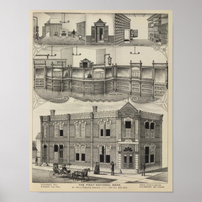 Poster First National Bank of Phillipsburg, Kansas (Frente)