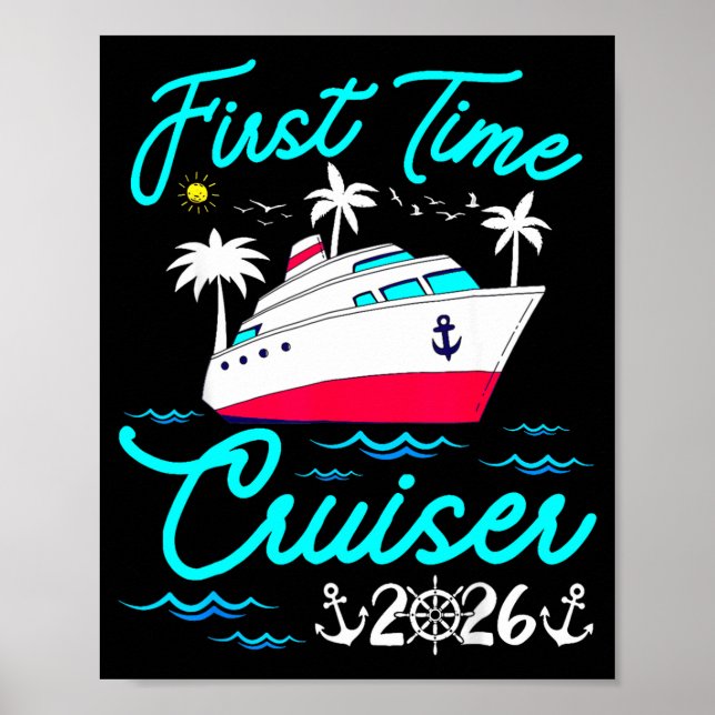 Poster First Time Cruiser 2026 1st Cruise Vacation Family (Frente)