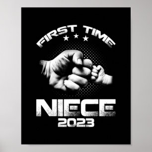 Poster First Time Niece Est 2023 Funny Father's Day 