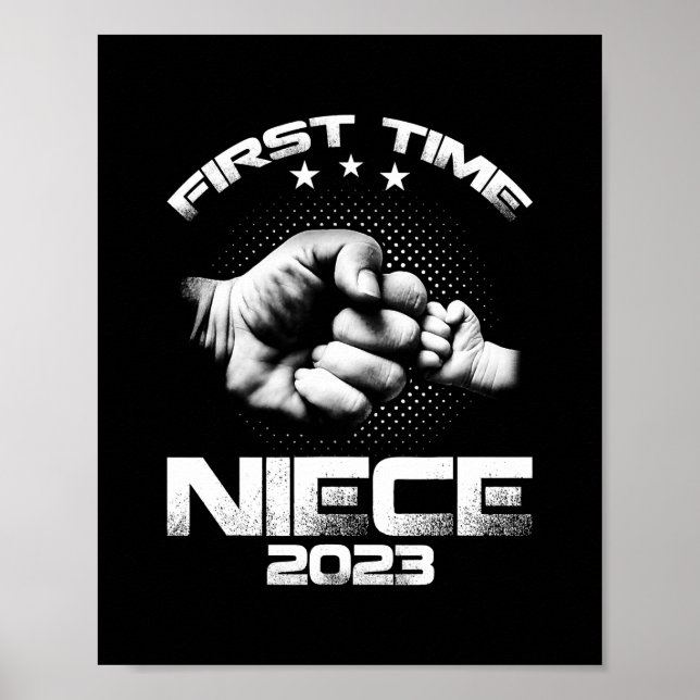 Poster First Time Niece Est 2023 Funny Father's Day  (Frente)