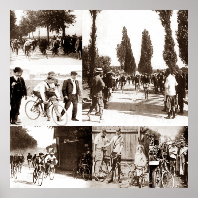 Poster First Tour de France 1903 Start to Finish Collage (Frente)