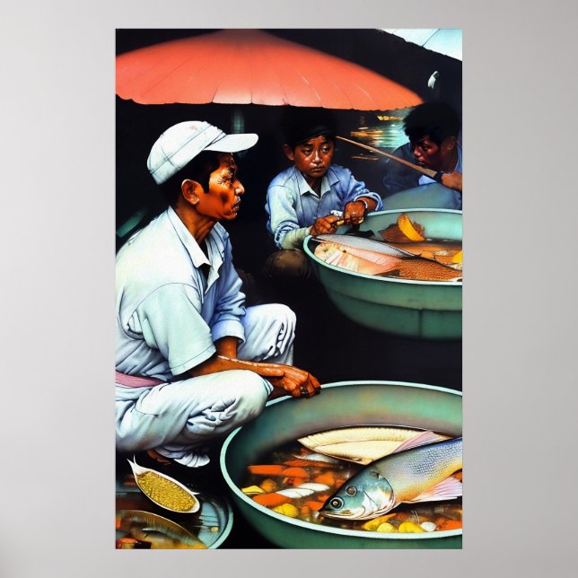 Poster Fish Market - Canvas Art Print (Frente)