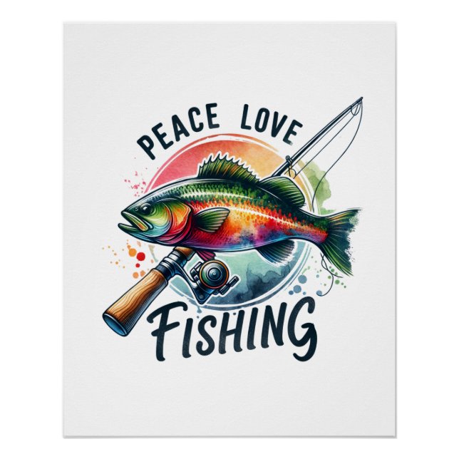 Pôster Fisher Gift Peace Love Fisheries (Frente)