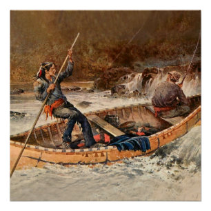 Pôster "Fisheries for Trout" Western Art de Frank Feller