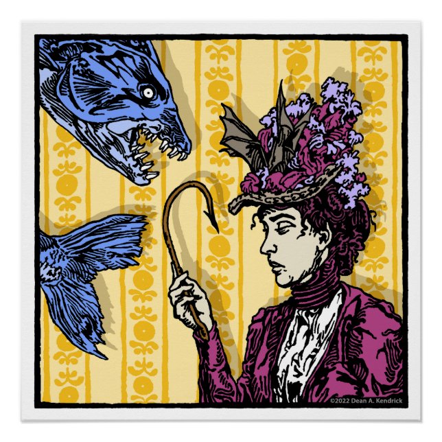 Pôster Fishhook - Arte Surreal Pop Gótico (Frente)