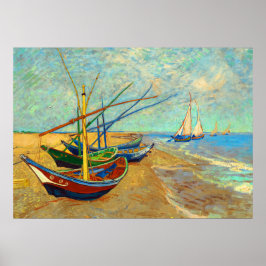 Poster Fishing Boats on the Beach by Vincent van Gogh