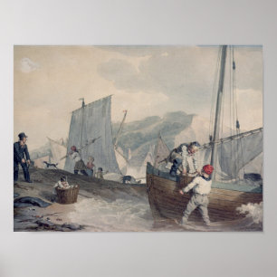Pôster Fishing Boats Unloading
