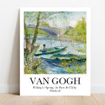 Poster Fishing in Spring by Vincent van Gogh<br><div class="desc">This poster features a high-quality reproduction of Vincent van Gogh’s landscape painting from 1887, titled Fishing in Spring, the Pont de Clichy (Asnières). The painting shows a view of the Seine river near the bridge of Clichy, where fishermen are busy with their nets and boats. The painting is a remarkable...</div>