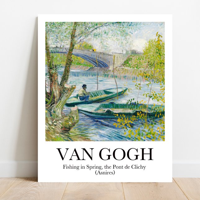 Poster Fishing in Spring by Vincent van Gogh (Van Gogh's Vibrant Spring: Own "Fishing in Spring." Museum-quality poster)