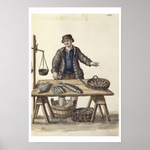 Pôster Fishmonger, Venetian (manuscrito)