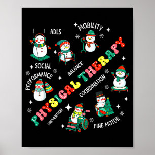 Poster Fisioterapia Papai Noel de Natal Pt Físico O