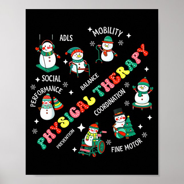 Poster Fisioterapia Papai Noel de Natal Pt Físico O (Frente)