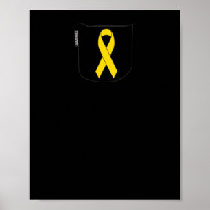 Poster Fita Amarela Pocket de Consciência do Cancer Infan