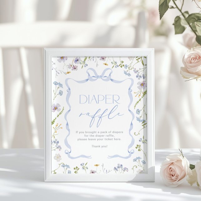 Poster Fita Arco azul Fita de flor selvagem Raffle (Criador carregado)