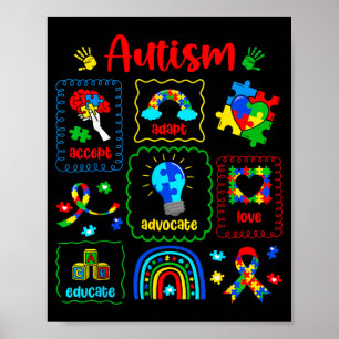 Poster Fita Autista Puzzle Conscientização do Autismo Hom