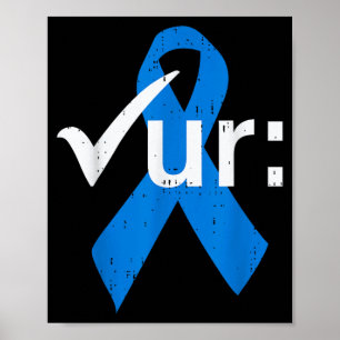 Poster Fita Azul de Conscientização do Câncer de Cólon Co