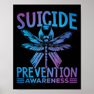 Poster Fita Azul e Roxa de Conscientização da Prevenção d