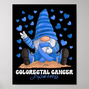 Poster Fita Azul Mês de Consciência do Cancer Colortal