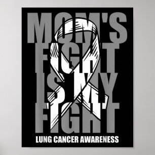 Poster Fita Branca de Consciência do Cancer Pulmonar Mães