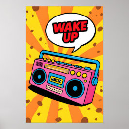 Poster Fita Cassete Rosa dos Anos 80 Pop Art