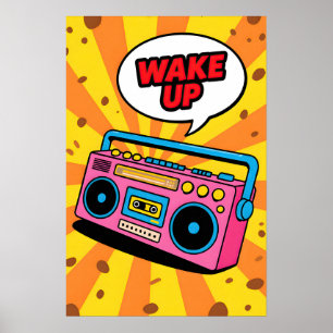 Poster Fita Cassete Rosa dos Anos 80 Pop Art