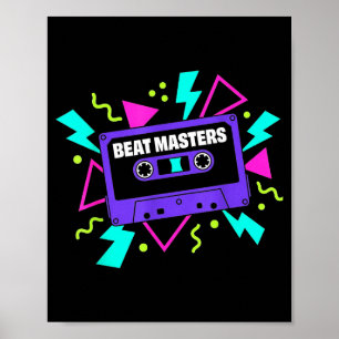 Poster Fita cassete roxa retrô vintage hip hop dos anos 8
