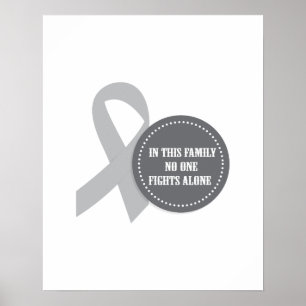 Poster Fita cinzenta do cancro cerebral para a família