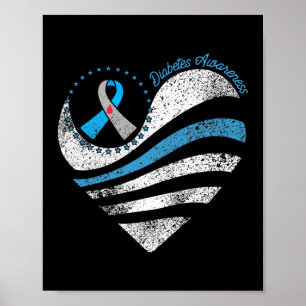 Poster Fita Coração de Sensibilização para a Diabetes Tip