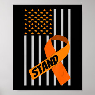Poster Fita da Bandeira dos EUA Conscientização sobre Leu
